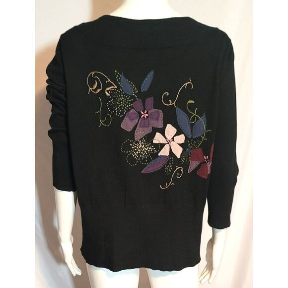 J. Jill Embroidered Cardigan - Size MP - Picture 4 of 11